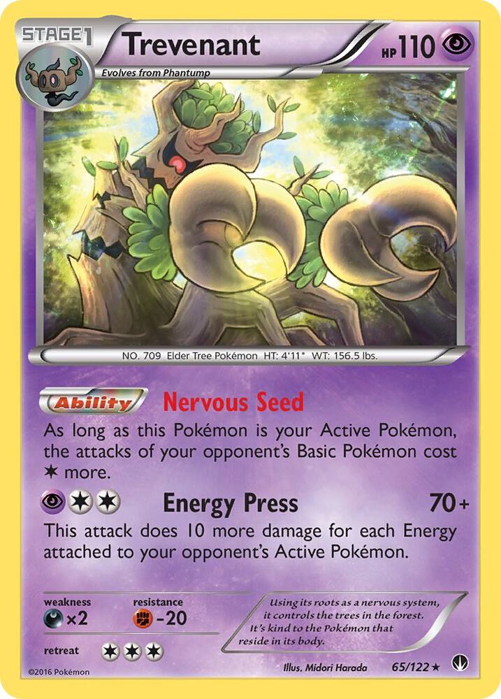 Trevenant #65 REVERSE HOLOFOIL XY - BREAKpoint