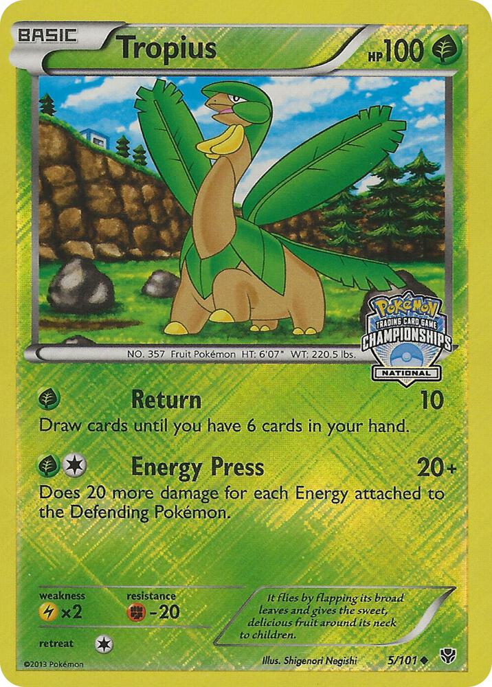 Tropius (National Championships) #5 REVERSE HOLOFOIL League & Championship Cards