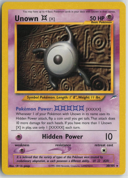 Unown (X) (Unlimited Edition) #30 Neo Destiny