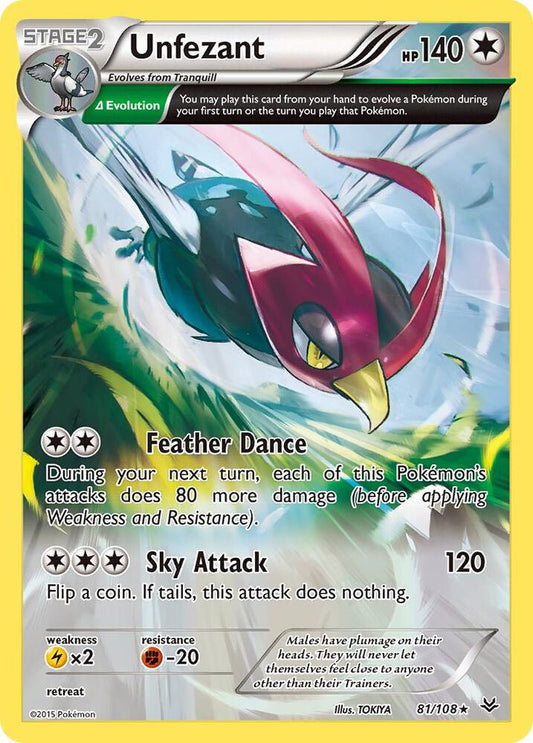 Unfezant (Delta) #81 REVERSE HOLOFOIL XY - Roaring Skies