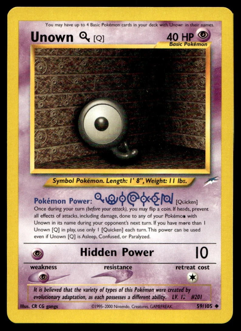 Unown (Q) (Unlimited Edition) #59 Neo Destiny