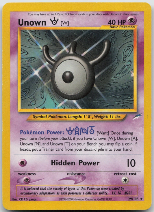 Unown (W) (Unlimited Edition) #29 Neo Destiny