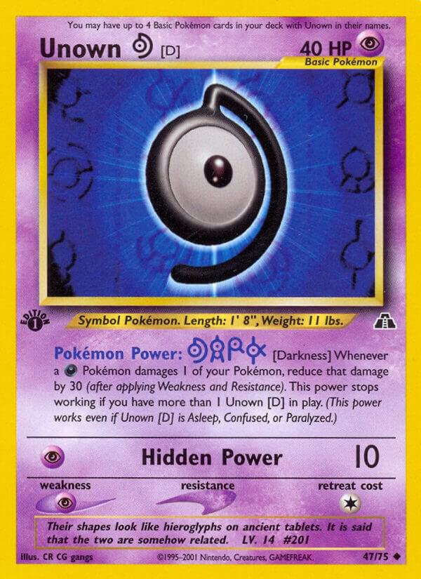 Unown (D) (1st Edition) #47 Neo Discovery