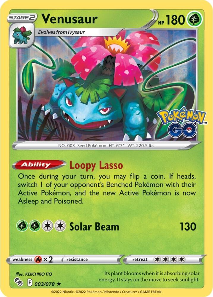 Venusaur #3 REVERSE HOLOFOIL Pokemon Go