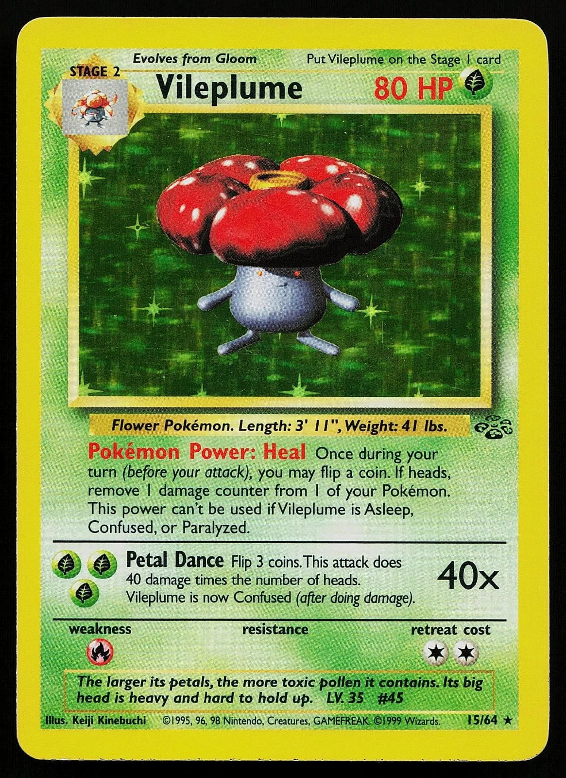 Vileplume (Unlimited) #15 HOLOFOIL Jungle