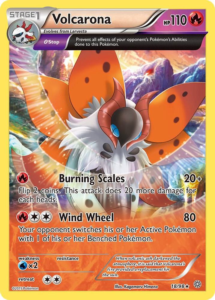 Volcarona #18 REVERSE HOLOFOIL XY - Ancient Origins