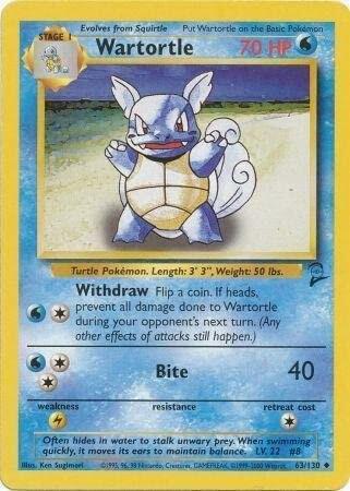 Wartortle #63 Base Set 2