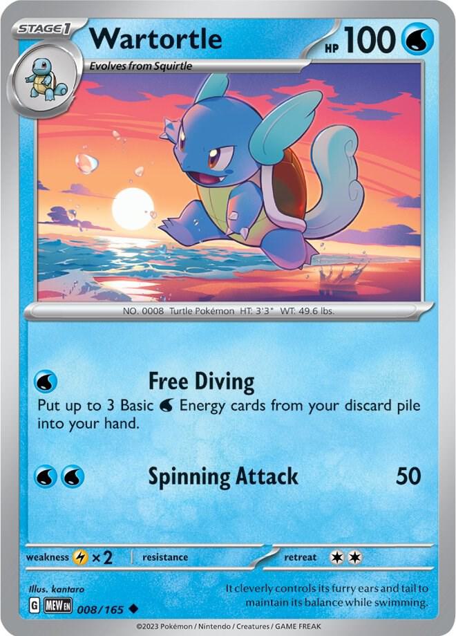Wartortle #8 REVERSE HOLOFOIL SV: Scarlet & Violet 151