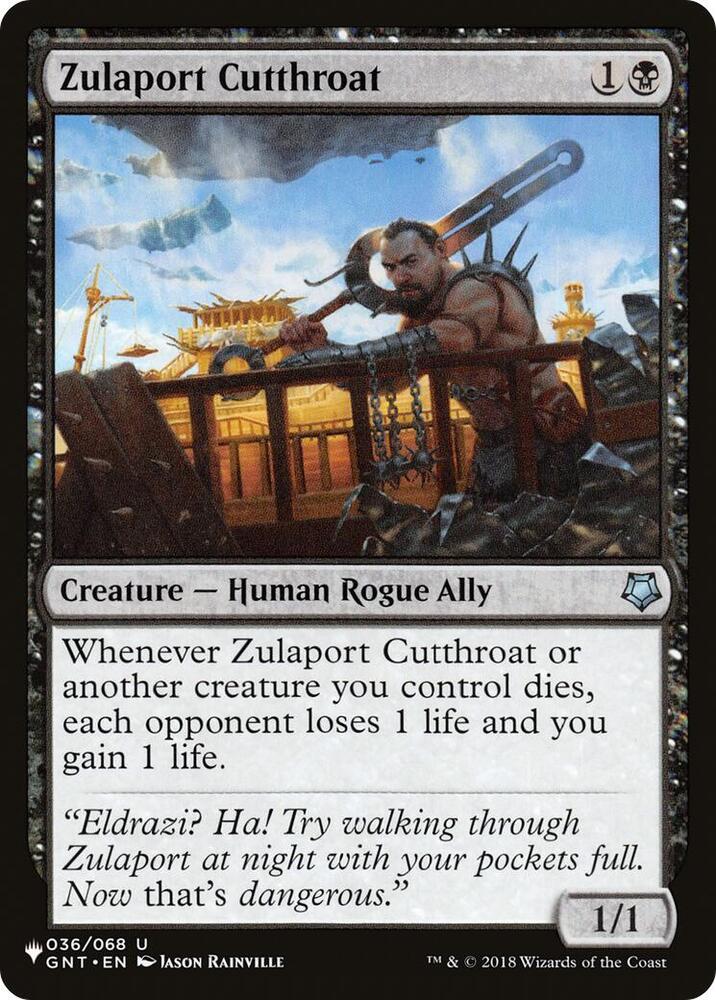 Zulaport Cutthroat #36 The List Reprints